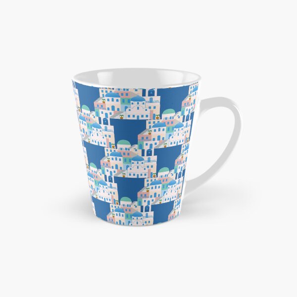 Item preview, Beautiful buildings of Greece on a blue background designed and sold by kristiillustra.