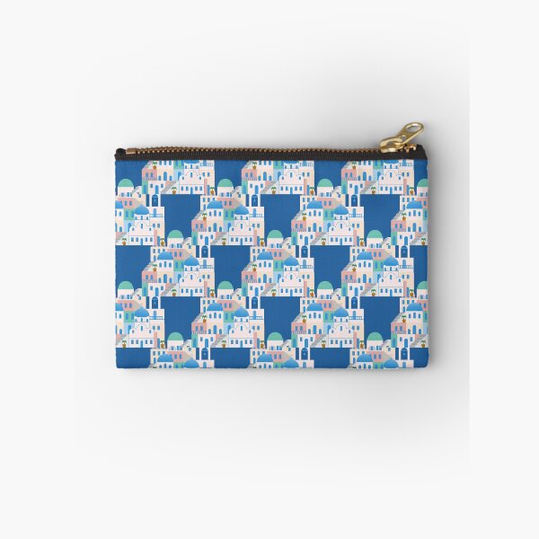 Item preview, Beautiful buildings of Greece on a blue background designed and sold by kristiillustra.