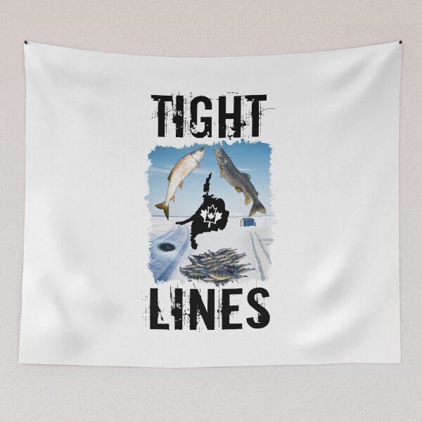 Item preview, 'TIGHT LINES' ICE FISHING OUTDOOR DESIGN(Black Font) designed and sold by JRM Tees & More Store.