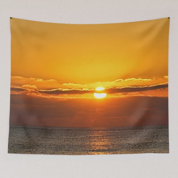 Item preview, Sunset at Sea Seascape Cloudy Sky designed and sold by Anna Lemos.
