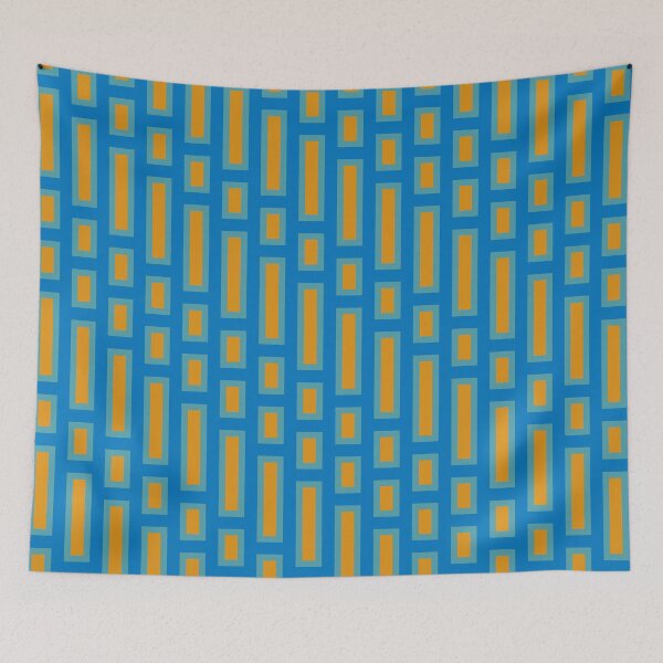 Item preview, Retro Rectangles Blue and Orange  designed and sold by Miranda Benson.