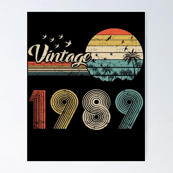 Item preview, Vintage 1989, Born in 1989 Birthday Retro Design,32nd Birthday Gift, 32 Years Old designed and sold by MN-Shop0123.