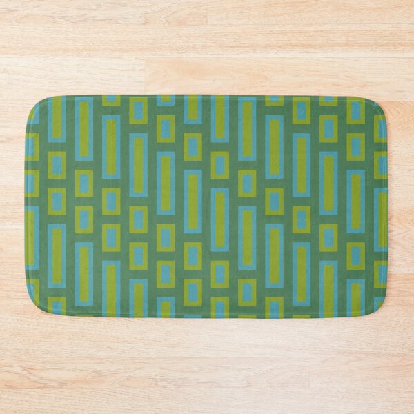 Item preview, Retro Rectangles Blue and Green  designed and sold by Miranda Benson.