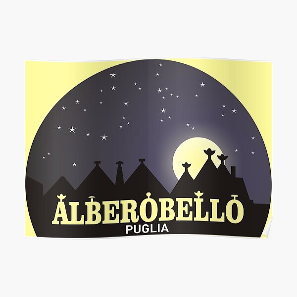 Puglia Alberobello trulli Poster