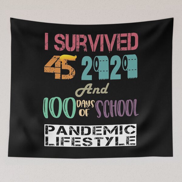 Item preview, Pandemic Lifestyle: I Survived 45 2020 100th Day Of School Pandemic Lifestyle Retro designed and sold by ShirtzTonight.