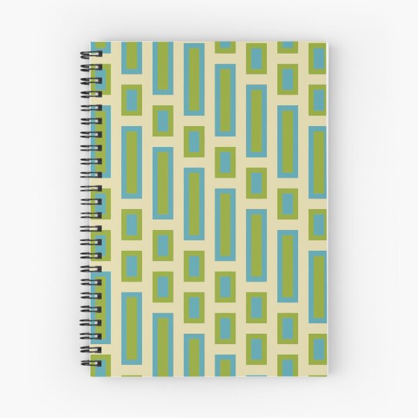 Item preview, Retro Rectangles Blue and Green on White designed and sold by Miranda Benson.