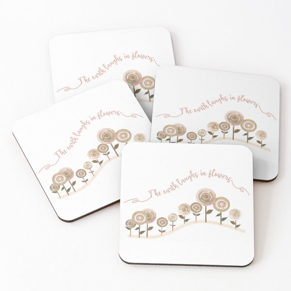Item preview, Earth laughs in Flowers - Inspiring quote by Ralph Waldo Emerson - Deep and meaningful poetry. Simply beautiful.  White designed and sold by Caroline Laursen.