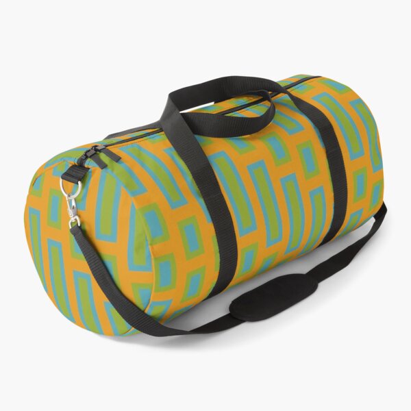 Item preview, Retro Rectangles Blue and Green on Orange designed and sold by Miranda Benson.