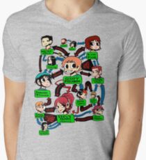 Scott pilgrim relationships Men's V-Neck T-Shirt