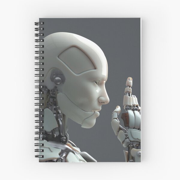 Item preview, robot portrait with pointing gesture designed and sold by Mike Kiev art.