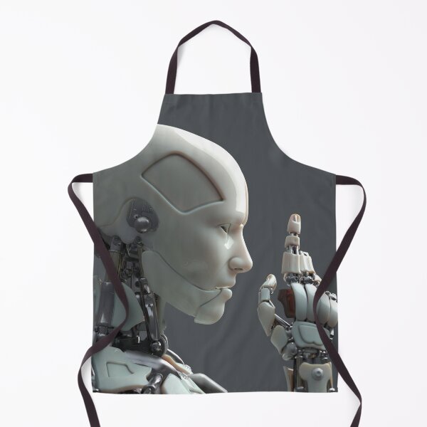 Item preview, robot portrait with pointing gesture designed and sold by Mike Kiev art.