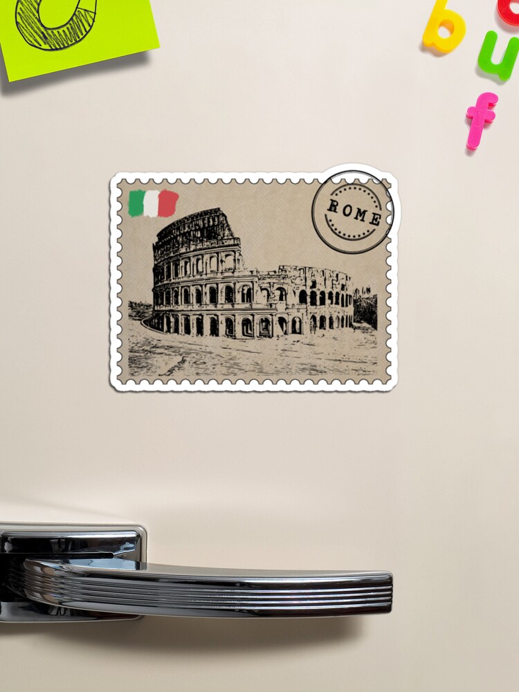 Rome postal stamp tag with sight isolated