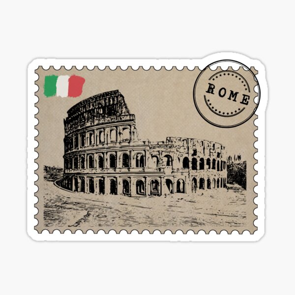 Rome Postage Stamp Sticker For Sale By Gina Driada Redbubble