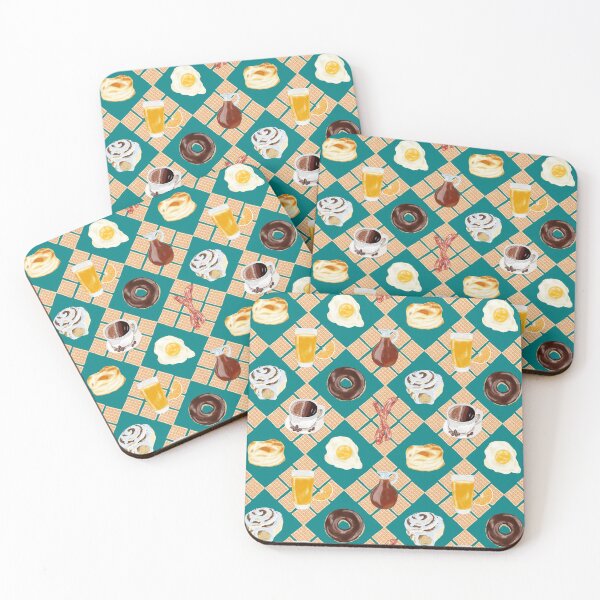 Item preview, Breakfast Foods Waffle Diamond Plaid - Teal Green designed and sold by HB Loves Crafts.