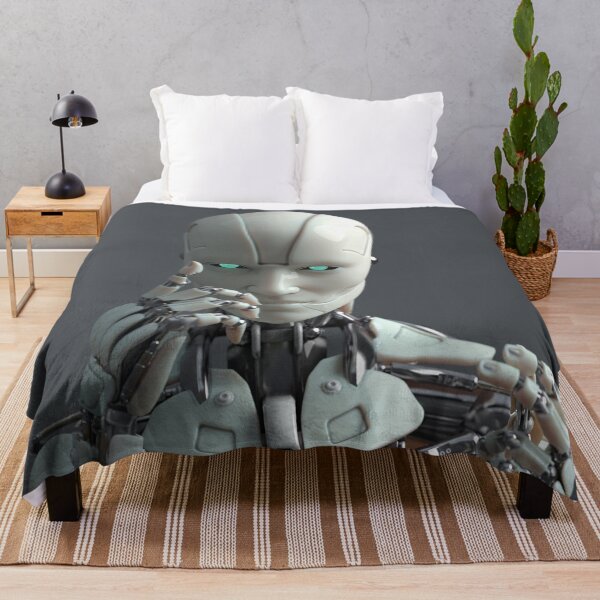 Item preview, robot warning designed and sold by Mike Kiev art.