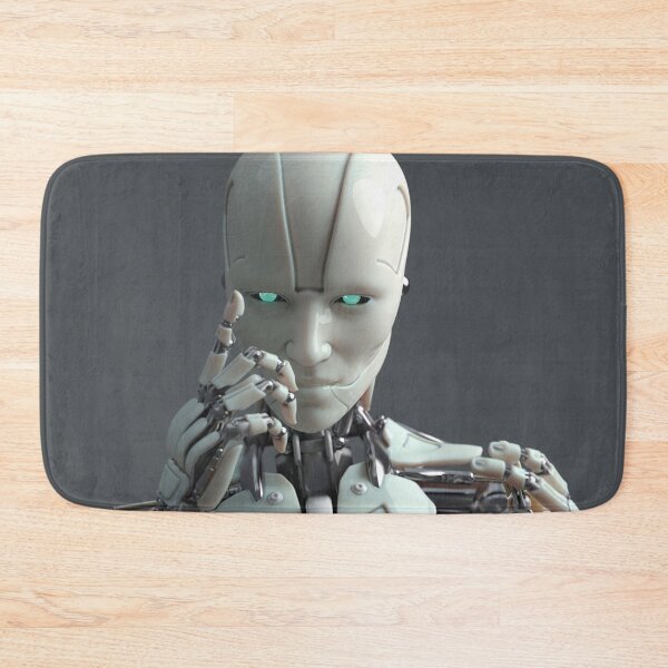 Item preview, robot warning designed and sold by Mike Kiev art.