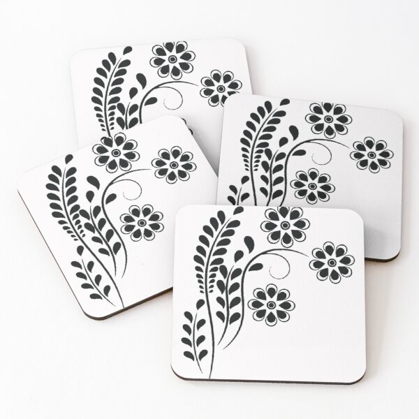 Item preview, Black Flower Patterns designed and sold by artisky.