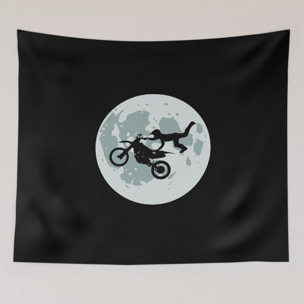 Artikelvorschau, Motocross Flying Trick - Silhouette im Mond - cool entworfen und verkauft von Atleta-Cali.