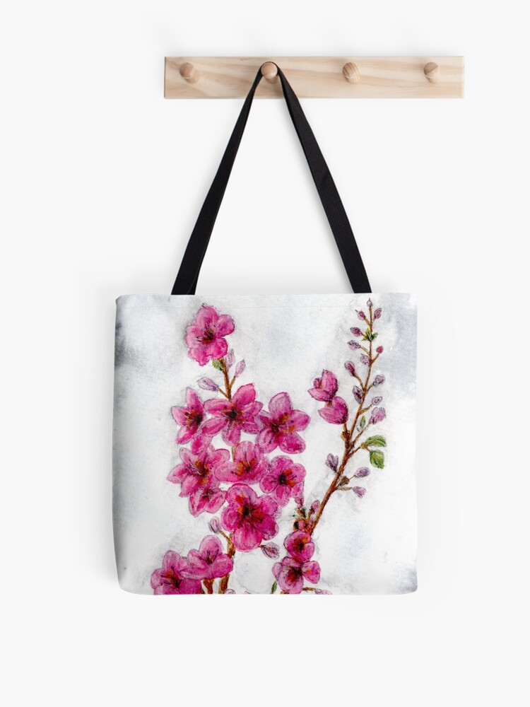 Cherry Blossom Heart Branch - Canvas Tote Bag