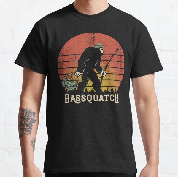 Funny Bigfoot Fishing Largemouth Bass Shirt - Print your thoughts
