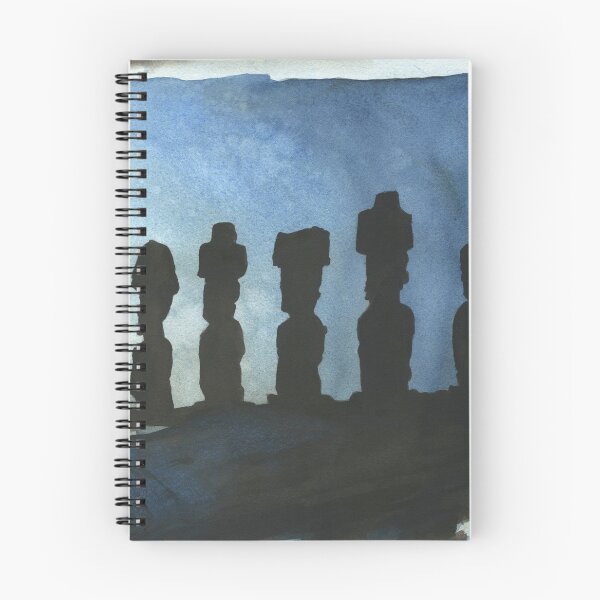 Item preview, Watercolor painting Moai statues Easter Island art. designed and sold by rfoxphoto.