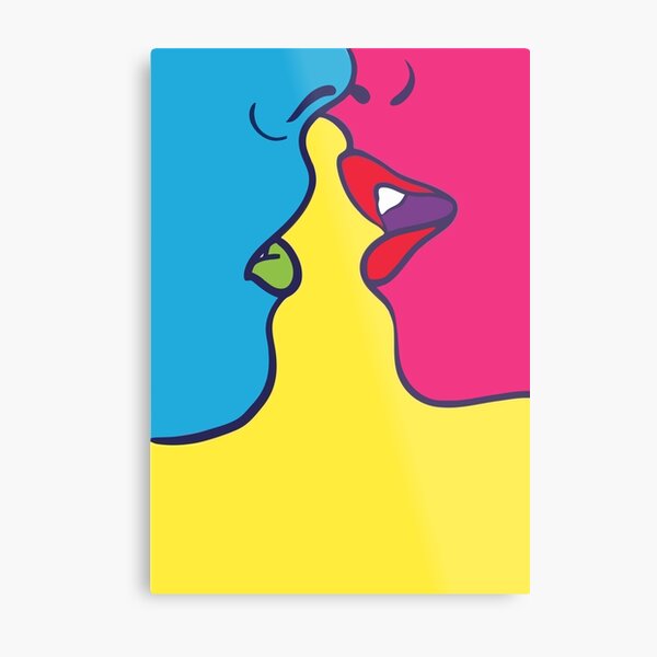 Pop Art Kiss Metal Print