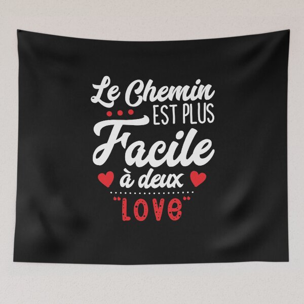 Aperçu de l'œuvre t shirt couple - le chemin est plus facile à deux "love" - cadeau - anniversaire créée et vendue par ali998.