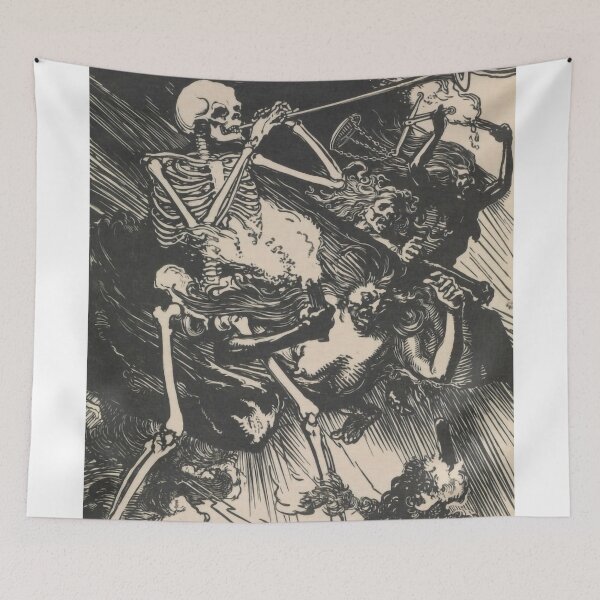 Item preview, Death and Passions Descend upon the World by Auguste Lepère designed and sold by IndieArtDream.