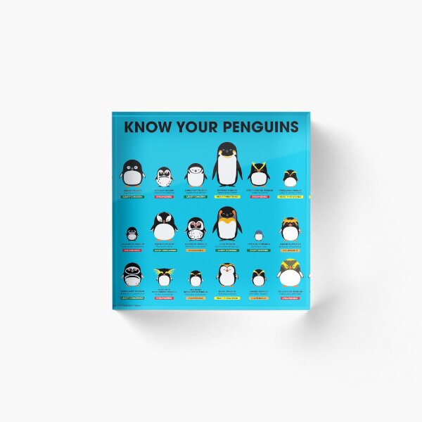 Know Your Penguins Acrylic Block