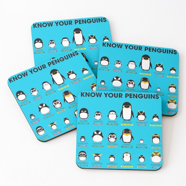 Know Your Penguins Coasters (Set of 4)