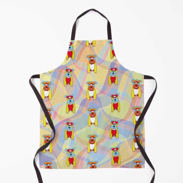Item preview, Schnauzer Dogs on Waves No2 - Red - Green - Blue - Yellow  designed and sold by SterreStudio.