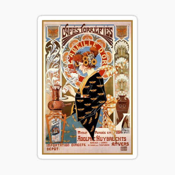 Item preview, Cafés torréfiés Labeille dor. French art nouveau poster designed and sold by likiska.