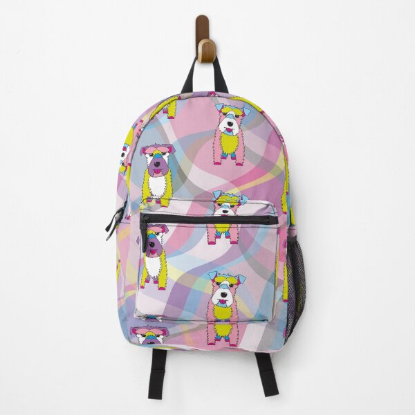 Item preview, Schnauzer Dogs and Waves No.1 Pink-Lemon-Blue-Lavender designed and sold by SterreStudio.