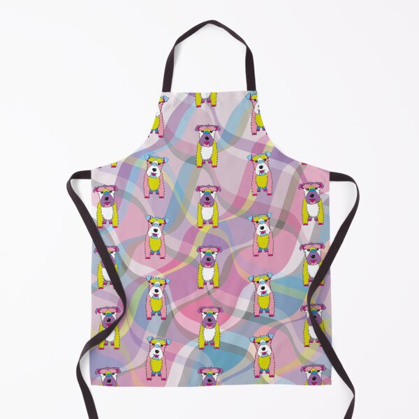 Item preview, Schnauzer Dogs and Waves No.1 Pink-Lemon-Blue-Lavender designed and sold by SterreStudio.
