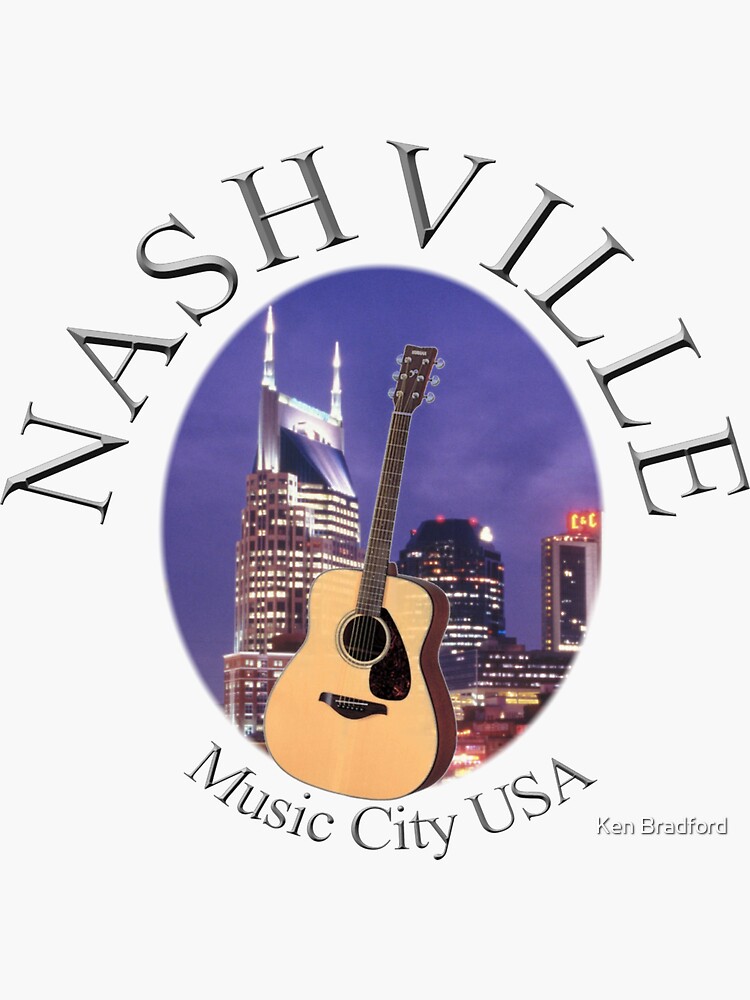 "Nashville Music City Skyline" Sticker for Sale by KenBradford Redbubble