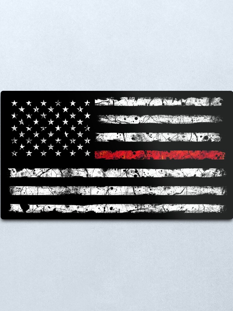 Alternate view of Red Line (White) V2 Metal Print