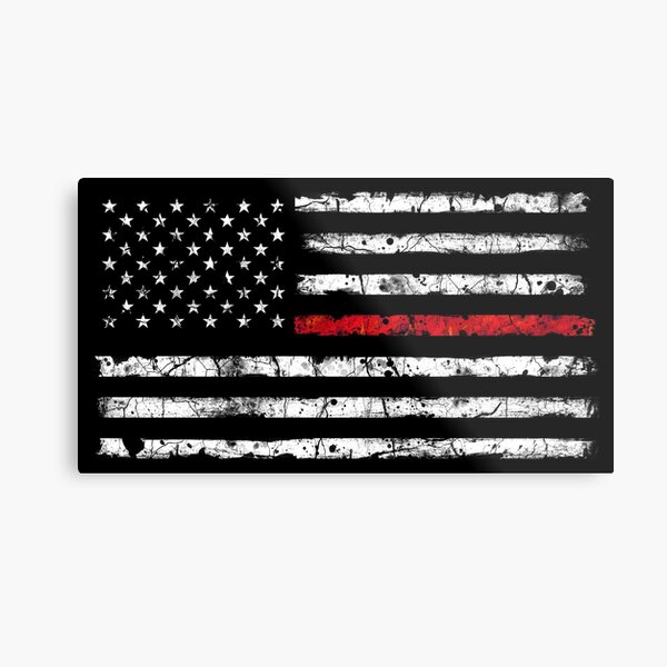 Red Line (White) V2 Metal Print