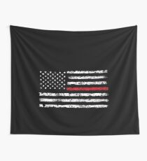Red Line (White) V2 Wall Tapestry