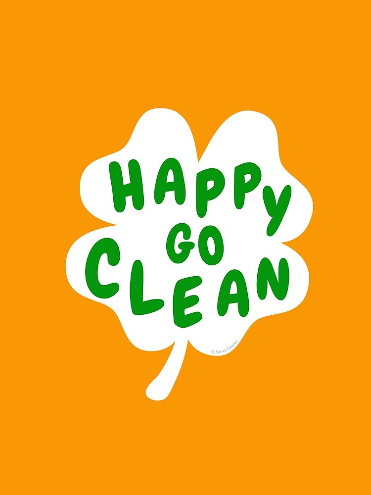 Thumbnail 3 of 3, Drawstring Bag, Happy Go Clean Funny St. Patrick's Day Clover Leaf Housekeeping Lady Gifts designed and sold by SavvyCleaner.