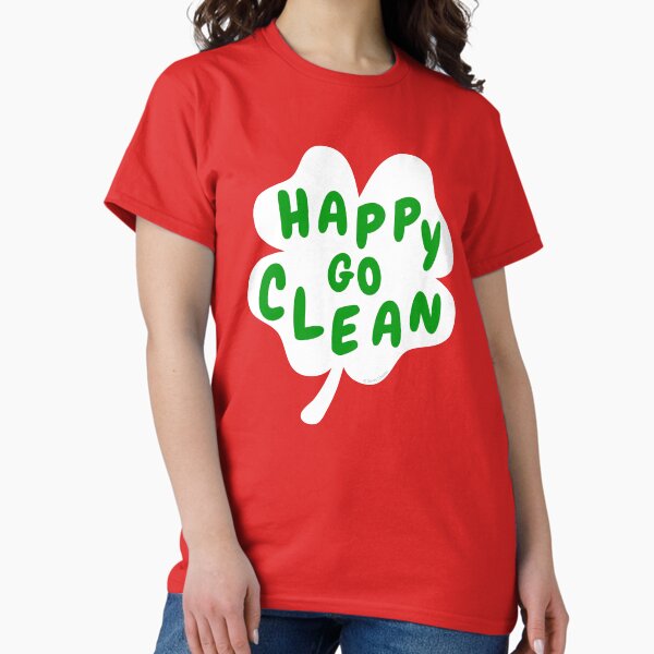 Item preview, Happy Go Clean Funny St. Patrick's Day Clover Leaf Housekeeping Lady Gifts designed and sold by SavvyCleaner.
