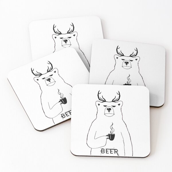 Item preview, Vintage Bear & Deer for a Funny Beer  designed and sold by 4DN4NE.