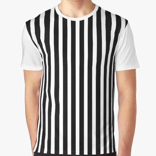 White t shirt hot sale with black stripes