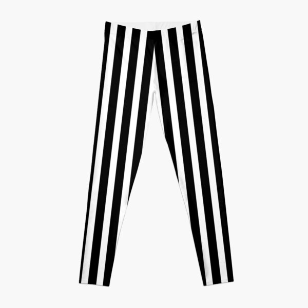 Black & White Large Vertical Stripes Leggings