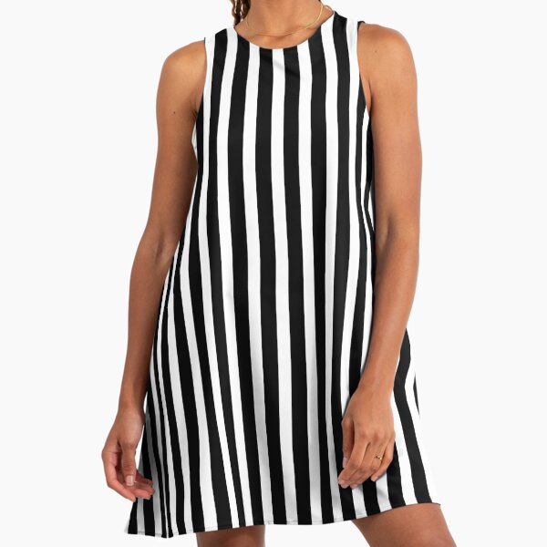 Black & White Vertical Stripes" A-Line Dress for Sale by 89BLACK | Redbubble Black & White Vertical Stripes" A-Line Dress for Sale by 89BLACK | Redbubble