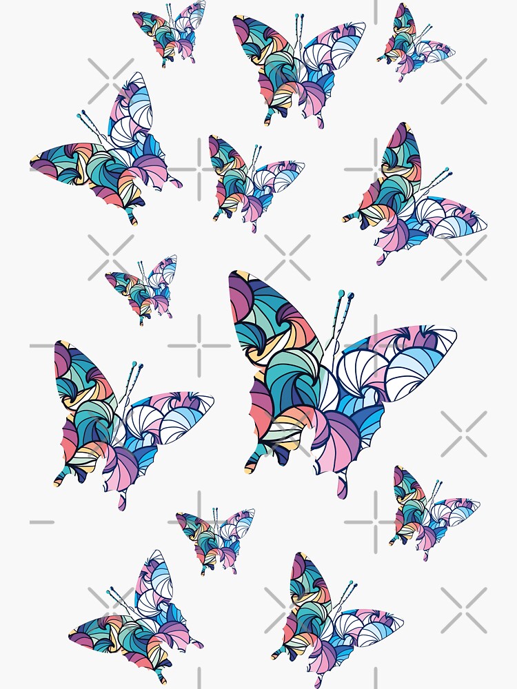 Purple Butterfly Emoji Sticker By Miaramar Redbubble