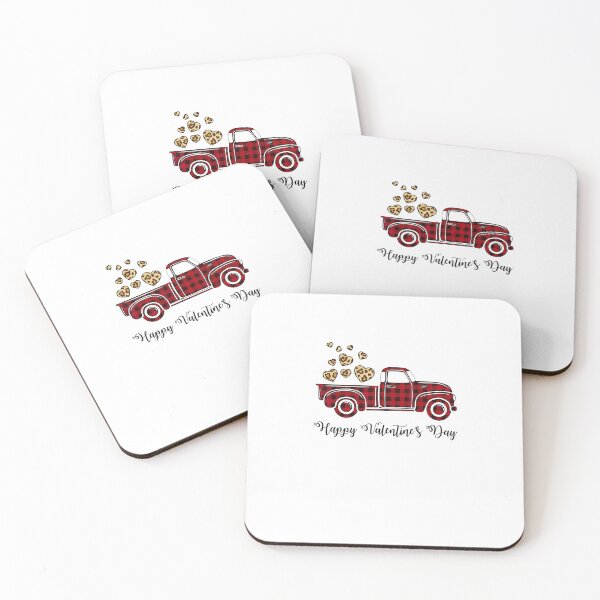 Item preview, Ph Leopard Red Plaid Truck Valentines designed and sold by PrintexDesigns.
