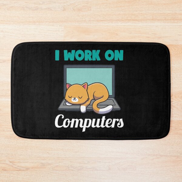 Item preview, Computer home office with cat programmer IT computer scientist designed and sold by Lenny Stahl.