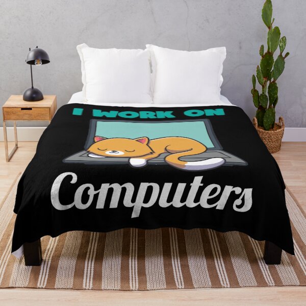 Item preview, Computer home office with cat programmer IT computer scientist designed and sold by Lenny Stahl.