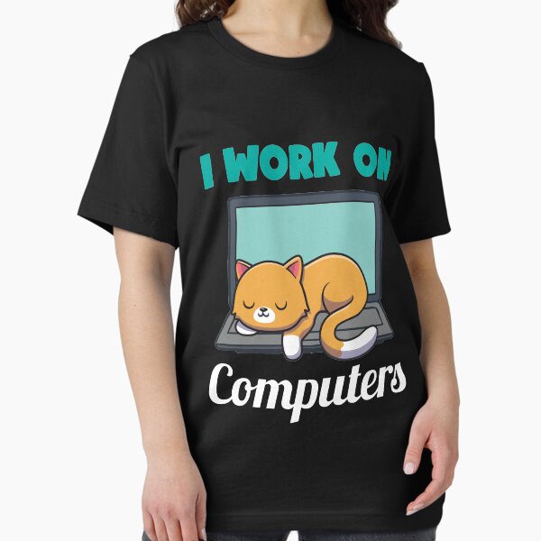 Item preview, Computer home office with cat programmer IT computer scientist designed and sold by Lenny Stahl.