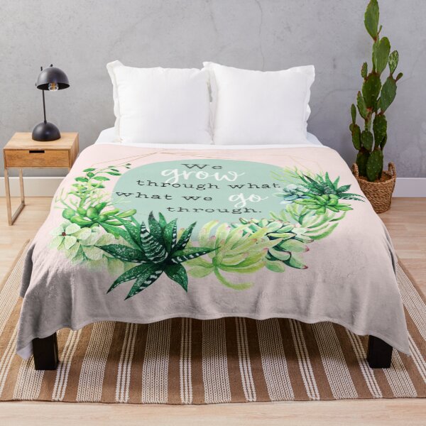 Item preview, We Grow through what we go through  Succulent & Aloe Botanical Quote and Artwork designed and sold by Dollfacedesign.